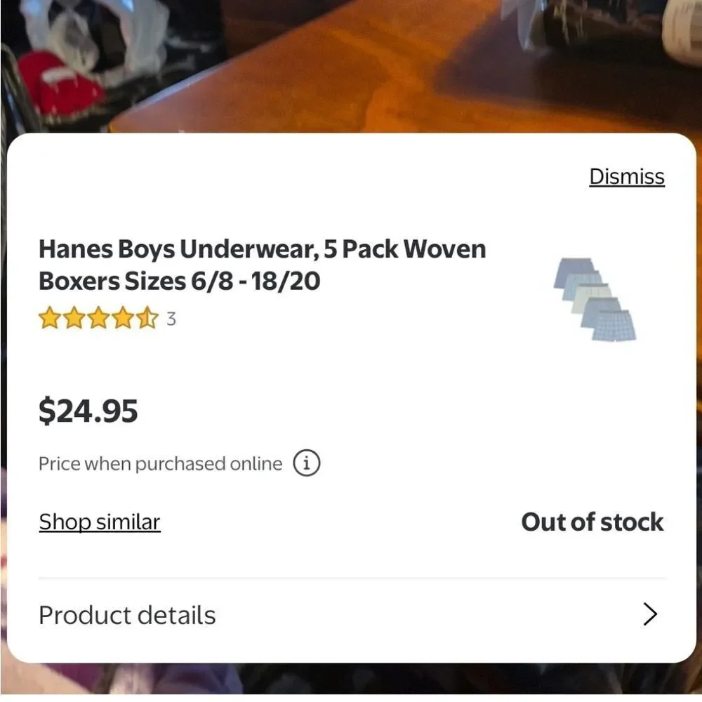Hanes Boys Medium Underwear, 5 Pack Woven Boxers - New